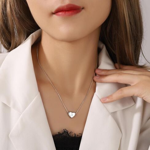 Dainty Initial Necklaces for Women | Heart Pendant Gifts for Women | Adjustable Size in Saudi Arabia