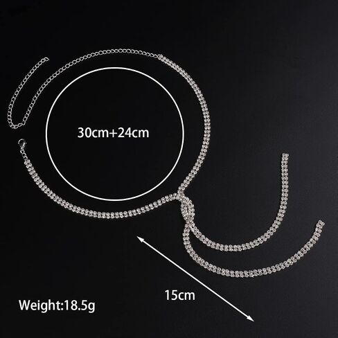 Chargances Rhinestone Lariat Y-Shaped Necklace Long Sparkly Crystal Choker Necklaces for Women and Girls Gifts Party Prom in Kuwait