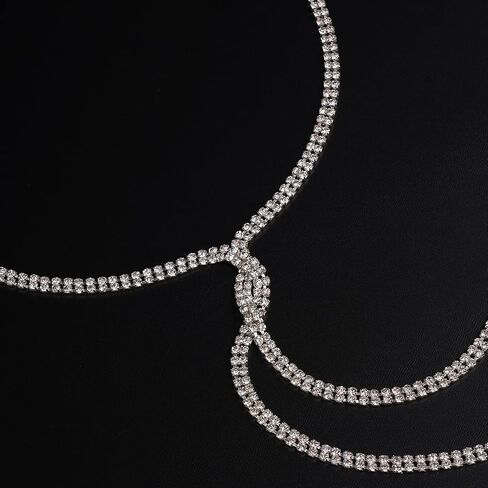 Chargances Rhinestone Lariat Y-Shaped Necklace Long Sparkly Crystal Choker Necklaces for Women and Girls Gifts Party Prom in Kuwait