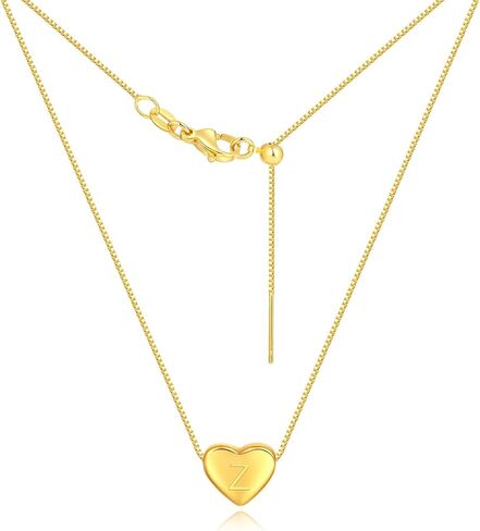 Dainty Initial Necklaces for Women | Heart Pendant Gifts for Women | Adjustable Size in Saudi Arabia