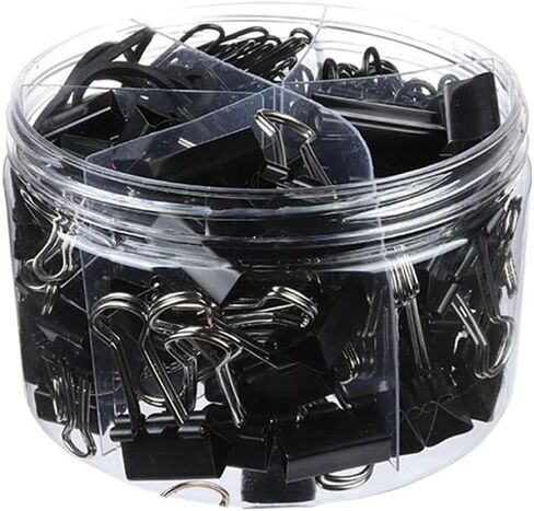 240PCS Paper Clips, Binders of Various Sizes (Large, Medium and Small), School Supplies, Office Supplies, desks and Necessary Teachers' Supplies. (Black) in Saudi Arabia