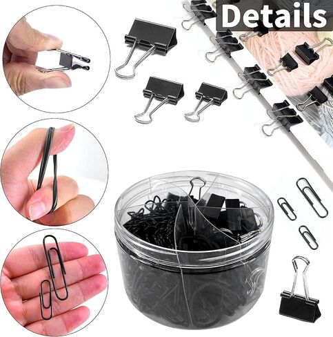 240PCS Paper Clips, Binders of Various Sizes (Large, Medium and Small), School Supplies, Office Supplies, desks and Necessary Teachers' Supplies. (Black) in Saudi Arabia