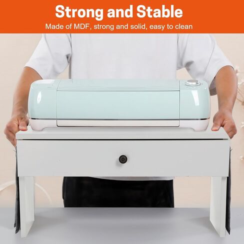 Desktop Storage Organizer for Cricut Machines, Organization Storage Stand with Drawers and Two Side Pockets, Craft Accessories Organizer, Save Table or Desk Space (White) in Saudi Arabia