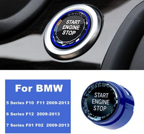 Black Car Start Stop Engine Switch Button Cover Trim Sticker for BMW 5 6 7 Series F10 F11 F12 F13 F01 F02 2009-2013 in Saudi Arabia