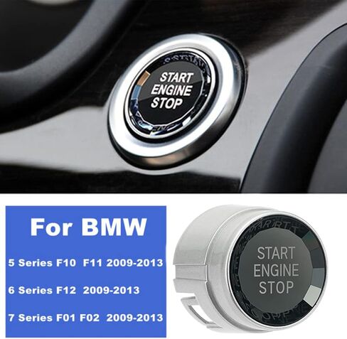 Black Car Start Stop Engine Switch Button Cover Trim Sticker for BMW 5 6 7 Series F10 F11 F12 F13 F01 F02 2009-2013 in Saudi Arabia