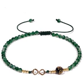 Agate Beaded Ankle Bracelets for Women Endless Love 14k Gold Plated Infinity Charm Anklet Attract Wealth and Good Luck Amulet Jewelry