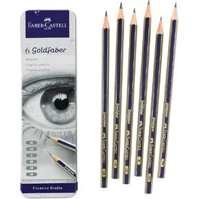 Faber-Castell Graphite Sketch Pencil Set - 6 Graphite Pencils (2H, HB, B, 2B, 4B, 6B), Drawing Pencils and Sketching Supplies