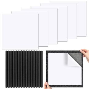 Augshy Double Sided Tape Heavy Duty, 9.8inch Lager Double Sided Mounting Tape Adhesive Pads for Acoustic Soundproof Foam Panels Removable Strong Sticky Adhesive Tape Pad for Wall Hanging (24Pcs)