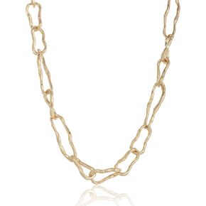 Chunky Gold Link Necklace,Hypoallergenic 18k Gold Plated Necklace,Gold Choker Necklace for Women