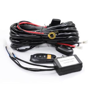 High Beam Harness kit 4 Leads 12V Strobe Switching Power Supply Relay Blade Fuse 14AWG core Cable Harness kit for LED Driving Light Strip