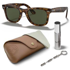 Ray-Ban RB4340 WAYFARER EASE Square Shape Sunglasses With Eyewear Kit Bundle - High Bridge Fit - Square Sunglasses