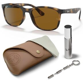 Ray-Ban RB4374 Square Shape Sunglasses With Eyewear Kit Bundle - High Bridge Fit - Ideal Formal and Casual Wear Square Sunglasses