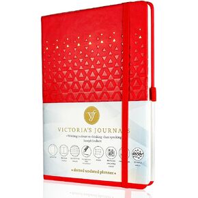 دفتر ملاحظات من VICTORIA'S JOURNALS، مخطط منقط غير مؤرخ، غطاء صلب من صوفيا، منظم إدارة الوقت والأهداف، مقاس A5 5.5 بوصة × 7.8 بوصة