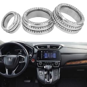 Sparkly Bling Center Control AC Air Conditioning Button Navigation Volume Knob Cover Trim Compatible with Honda CR-V CRV 2017 2018 2019 2020 2021 2022 CR-V Hybrid 2020-2022 Accessories