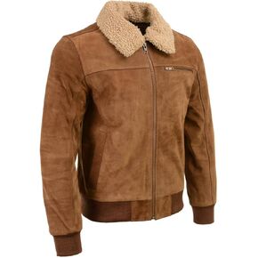 Milwaukee Leather Vintage SFM1818 Men's Classic Beige Suede Leather Fashion Coat Jacket w/Front Zipper Closure