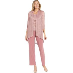 R&M Richards Womens 3PC Metallic Pant Suit