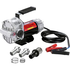 TOPWAY 12V DC Gasoline Diesel Pump 10GPM Self-priming Electric Oil Transfer Pump With Handle, Overheat Protection, Explosion-Proof, Built-in Bypass, for Gasoline Fuel Diesel Kerosene Removal
