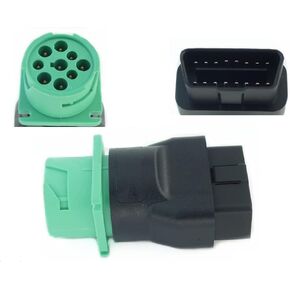 كابل محول J1939 9Pin Green Type 2 إلى J1708 6pin CAN3 إلى CAN1 (6 Pin Male إلى 9 Pin Female) للشاحنات الثقيلة والمركبات التجارية لجهاز تعقب GPS وELD وغيرها من أدوات التشخيص