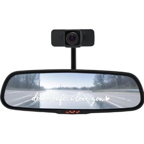 "Drive Safe, I Love You" Mirror Decal, Rear View Mirror Sticker with Heart, Do Not Text and Drive Reminder Car Affirmation Sticker Side Mirror Car Window Accessories Gift for Her or Him(Black)