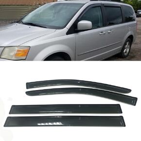 Smoke Tinted Window Sun Rain Visors Vent Guard Wind Deflector Shade Compatible with Dodge Grand Caravan 2008-2020