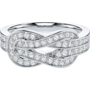 THELANDA Genuine Moissanite or Simulated Diamond Tie The Love Knot Infinity Promise Ring Wedding Band For Women