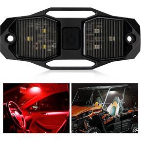 OPP ULITE Switch UTV Led Doom Light, White & Red 6PC-LED, Universal Roll Bar Mount Light Utility Car Interior Dome Light LED Reading Light Courtesy Light Map Light for RZR Polaris