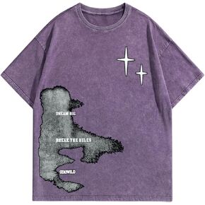 Verdusa Men's Letter Graphic Drop Shoulder T Shirts Casual Round Neck Tee Top