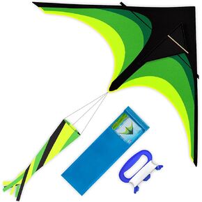 Large Delta Kite for Adults & Kids (Ages 4-12) - Easy to Fly Single Line Beach Kite with 300ft String Handle, Durable & Colorful Outdoor Fun Toy