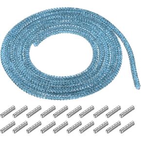 MECCANIXITY 4mm x 5m Shoe Laces Hoodie String Glitter Cords Rhinestone Tube Rope Bling Crystal String Rope for DIY Sneakers Sweaters Sweatpants Decoration Gold with Aglets