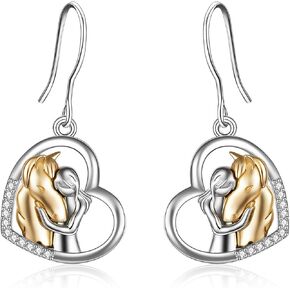 YFN Horse Earrings/Dog Earrings Sterling Silver Animal Drop Dangle Earrings Horse Jewelry Gift for women