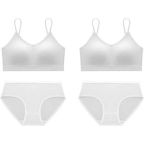 Women’s Disposable Panties and Bras for Business Trip Travel Hotel Spa Hospital Stays Tanning Spa Salon Services Panties and bras White(4pcs/pk)