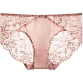 SilRiver Women's Silk Satin Panties Lace Brief Sexy Undies Breathable Underpants