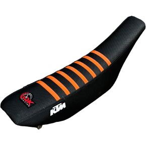 Premium Multi Grip Seat Cover - Compatible Fit for KTM Sx Sxf 125 250 350 450 seat Cover 2001-2006 Black Orange Rib S28