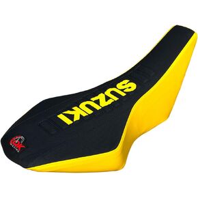 Premium Multi Grip Seat Cover - Compatible Fit for Suzuki LTR 450 Gripper Seat Cover 2006-2011 Black Top/Yellow Sides S24