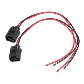 X AUTOHAUX 2 Pcs Car Electrical Harness Connector for Audi A5 A8 R8 RS5 S5 S8 for Volkswagen Jetta Golf MK4 MK5 Beetle 2-Pin Pigtail Plug Wiring Connector Replaces 1J0973702