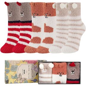Slipper Socks for Women Fuzzy Socks, Cute Animal Fluffy Cozy Socks Winter Warm Christmas Sock Gift for Women