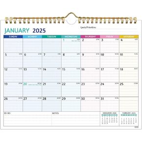 2024-2025 Wall Calendar - 18 Months Calendar 2024-2025, Jan 2024 - Jun 2025, 14.57 x 11.42 In, 2024 Calendar, Monthly Calendar with Ruled Blocks, Thick Paper, Holidays, To-do ＆ Notes