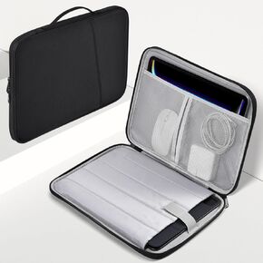9-11 inch iPad Sleeve Case, Padded Travel Carrying Bag for 2024 11-inch iPad Pro M4 & iPad Air M2 with Magic Keyboard, Water-Resistant Shockproof iPad Handle Bag Cover w/Accessory Pocket -Black
