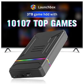 Game Console HDD with built in 10107 Games, Plug and Play Retro Video Game Console for PC, LaunchBox Game System Compatible with 32 Game Emulators, 3TB Game Hard Drive for Windows (Lbox-3TB)