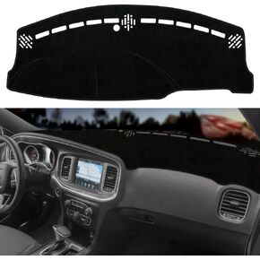 Custom Dash Cover Fit for Dodge Charger 2011 2012 2013 2014 2015-2020 2021 2022 2023 Non-Slip Interior Decoration Sunshade Glare UV Rays Protector Dashboard Mat Carpet Accessories-Black Edge