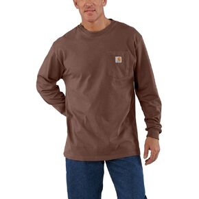 Carhartt Men's Loose Fit Heavyweight Long-Sleeve Pocket T-Shirt, Mocha Heather