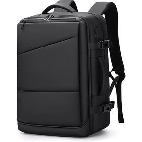 Travel Backpack 41L, Expandable Water Resistant College Computer Laptop Backpack for Men, Carry-On Flight Approved Backpack with USB Port, Black 17 Inch Business Work Laptop Bag