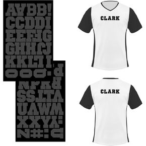 S.E.I 40 Pieces Iron-On Letters: 3 Inch Sport White Iron-On Letters for Clothing, Flock Letters for Jerseys, Uniforms, & T-Shirts (Sport Flock, White)