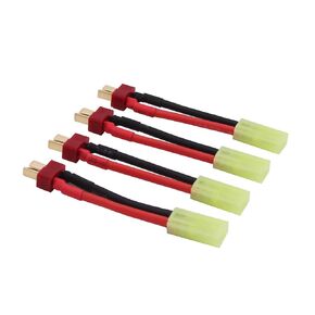 4pcs Compatible with Mini Tamiya Female to Male T-Plug Style Convert Adapter with 5cm 14awg Wire(B146-4)