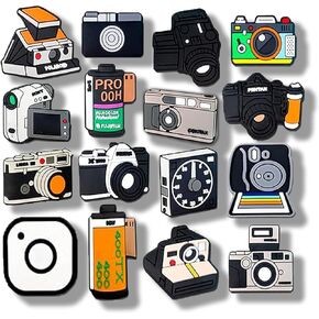 16 Pcs Camera Shoe Charms, Shoe Decoration Party Gifts For Boys Girls Kids, Women.