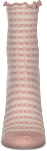 MeMoi Women's Gingham Cotton Blend Ruffle Cuff Anklet Socks in Saudi Arabia