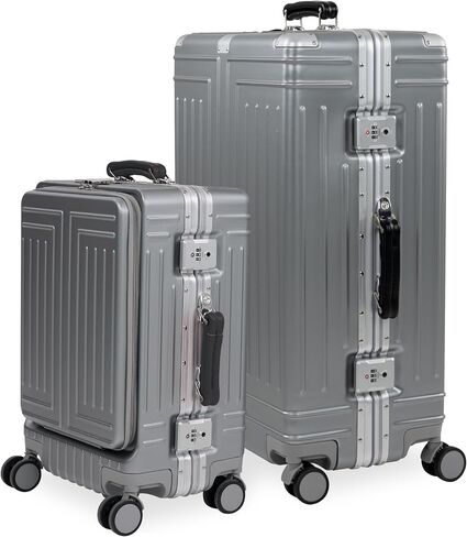 Luggage ABS hardshell TSA Lock Spinner Wheels Luggage Carry on Suitcase Set 2 Piece Luggage (Black) in Saudi Arabia