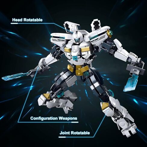 Mech Robot Transforming Building Blocks Set for Adults,City Warrior Justice Hero Soldier Mech Model Building Kit, Cool Creative Robots Toys Gift for Teens Boys, 588 PCS in Kuwait