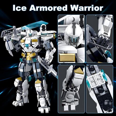 Mech Robot Transforming Building Blocks Set for Adults,City Warrior Justice Hero Soldier Mech Model Building Kit, Cool Creative Robots Toys Gift for Teens Boys, 588 PCS in Kuwait