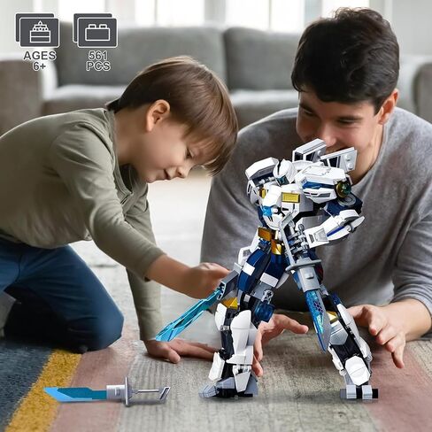 Mech Robot Transforming Building Blocks Set for Adults,City Warrior Justice Hero Soldier Mech Model Building Kit, Cool Creative Robots Toys Gift for Teens Boys, 588 PCS in Kuwait